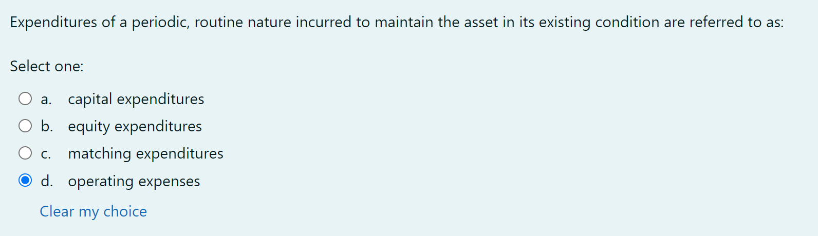 Expenditures of a periodic, routine nature