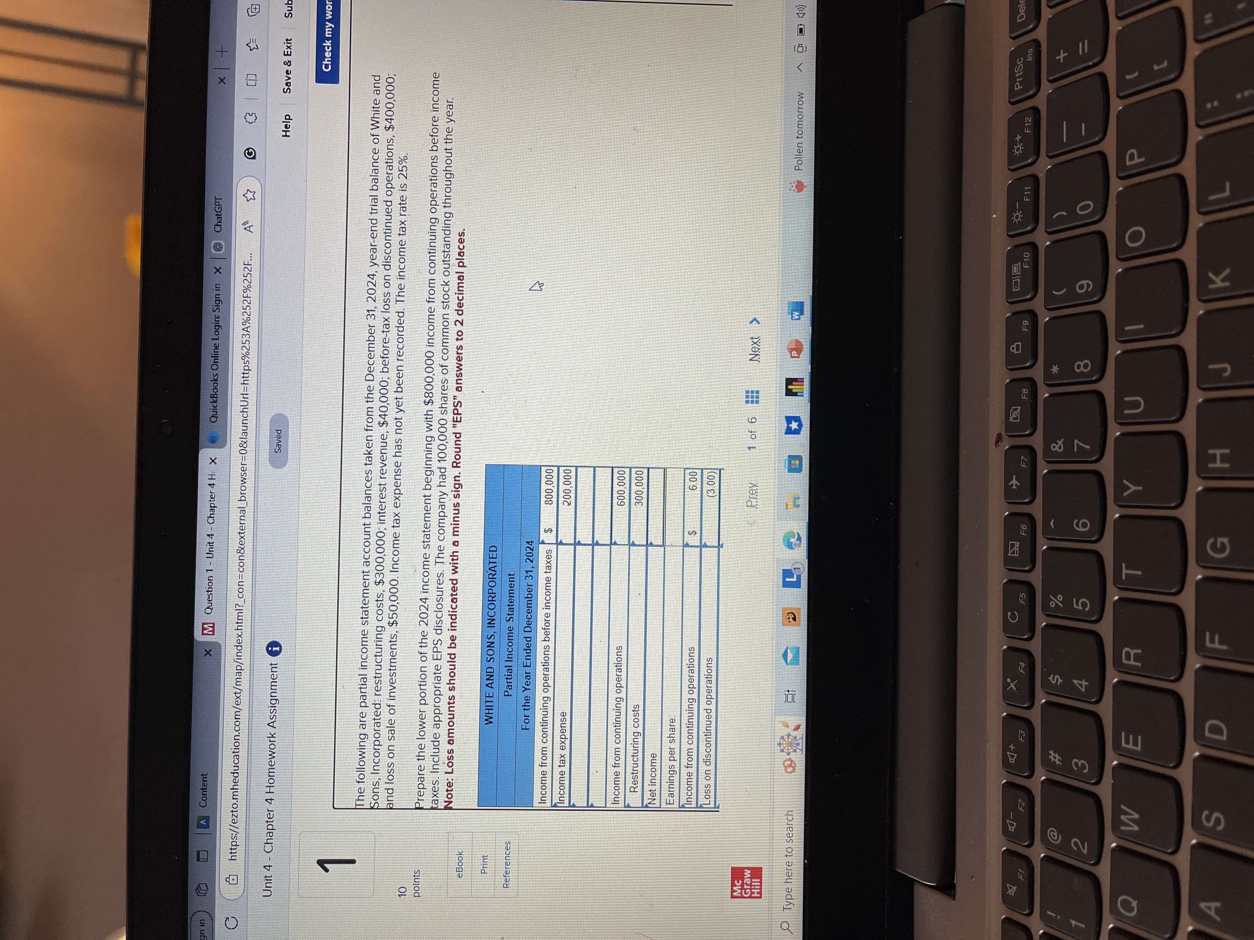 an in A Content x M Question 1 - Unit 4 - Chapter