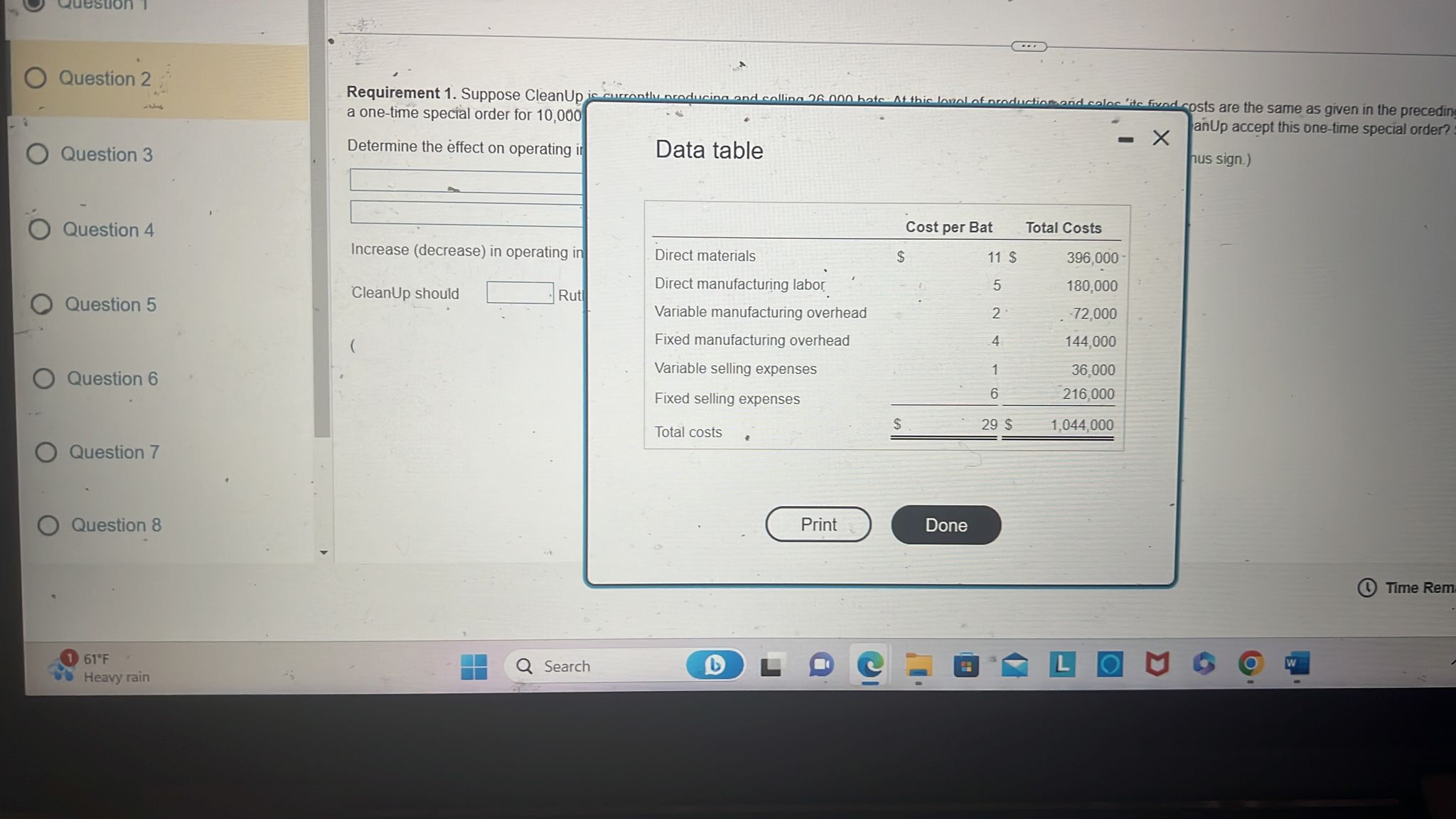 E Test: Final Exam < Question 2 of 10 This test: