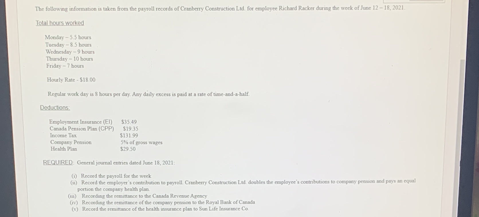how do i record this information in a blank