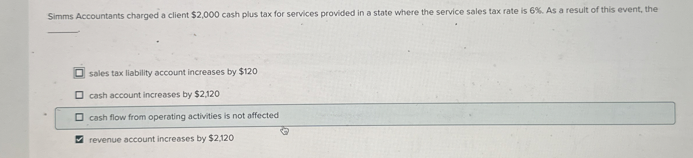 Simms Accountants charged a client $ 2 , 0 0 0