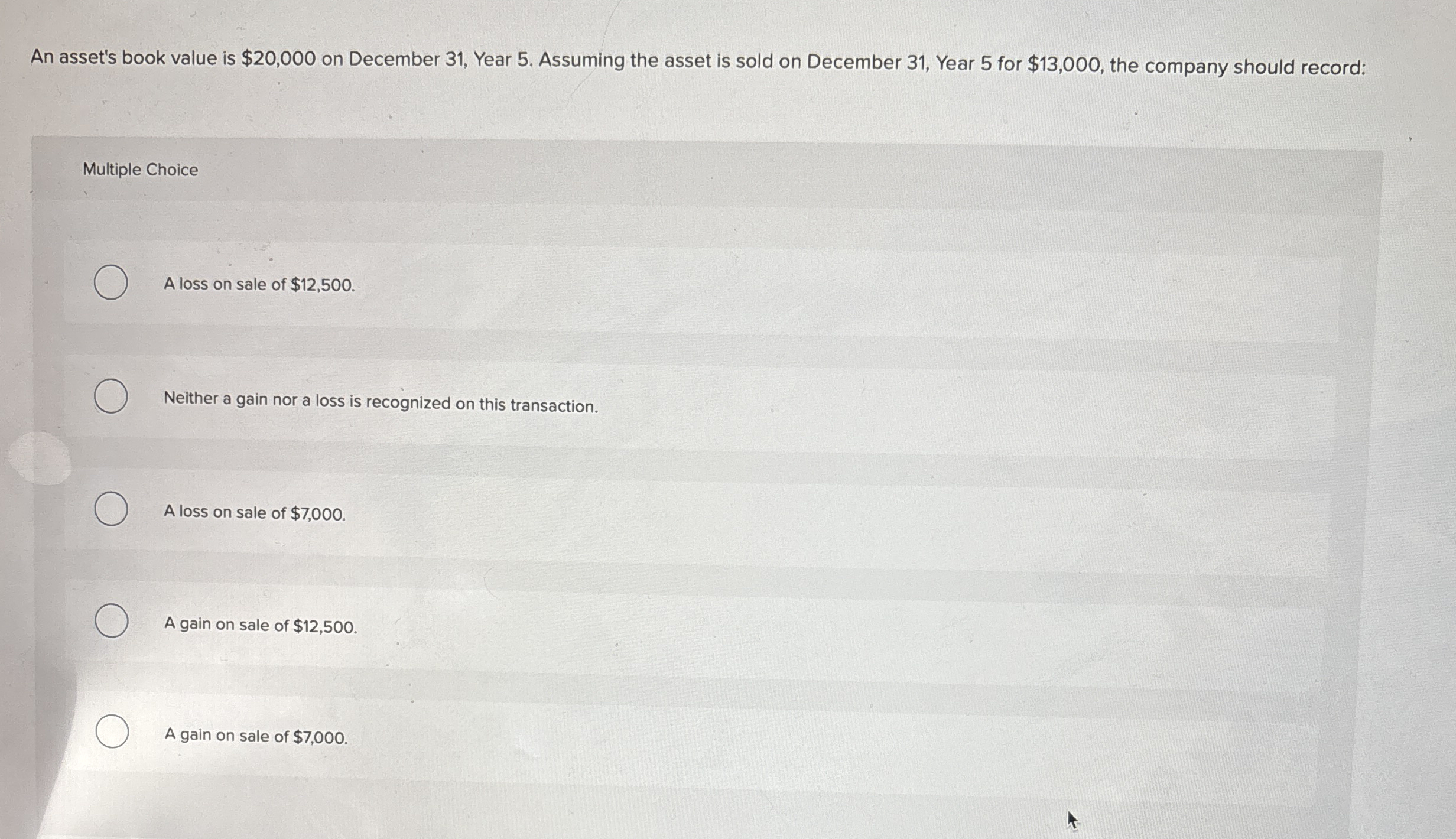 An asset's book value is $ 2 0 , 0 0 0 on