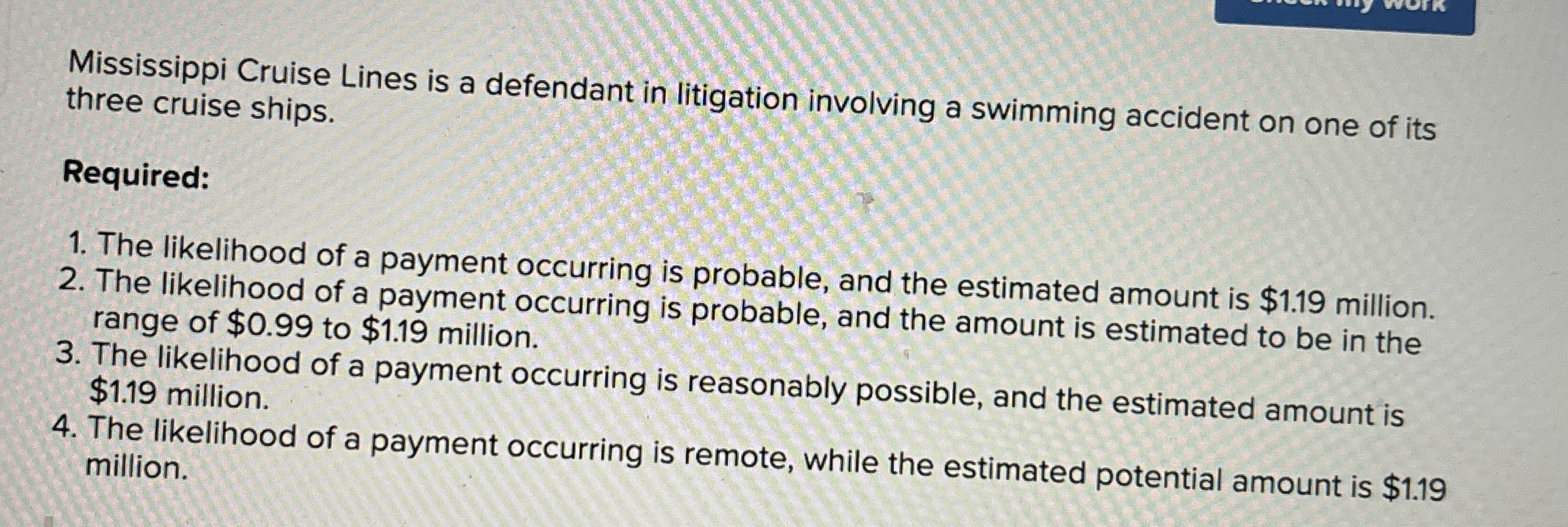 Mississippi Cruise Lines is a defendant in