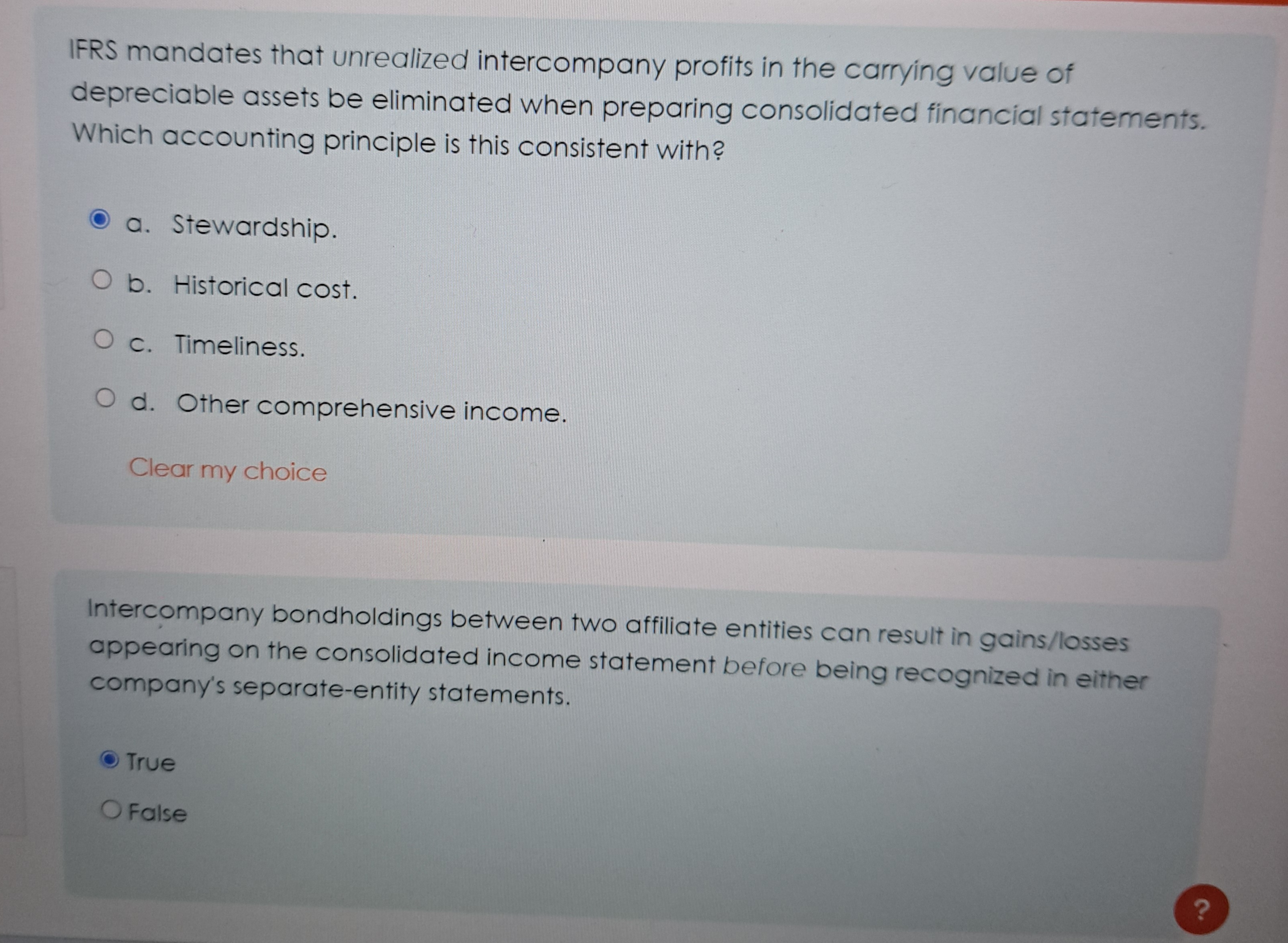 IFRS mandates that unrealized intercompany