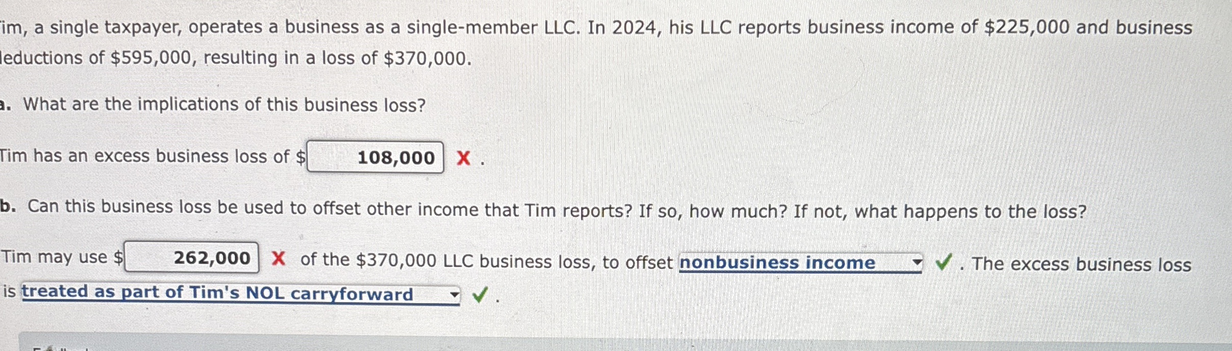 im , a single taxpayer, operates a business as a