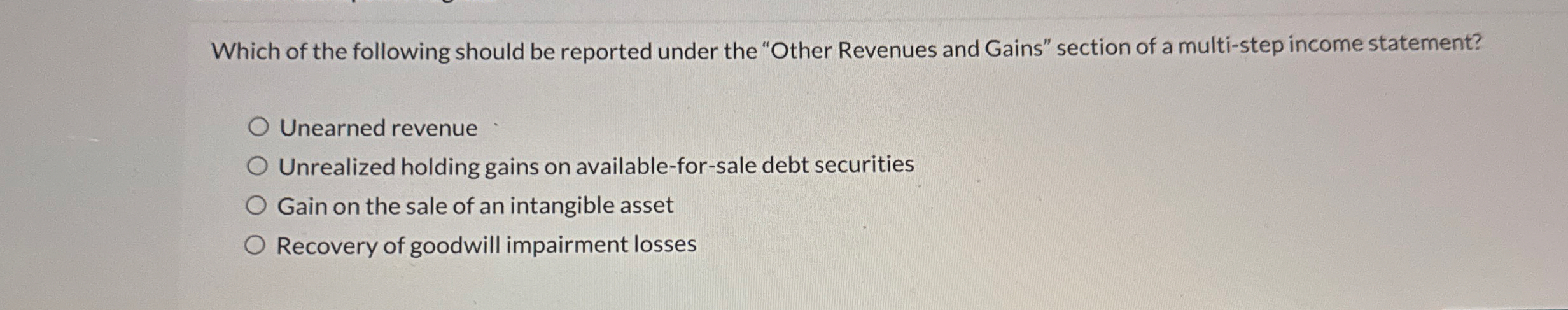 Which of the following should be reported under