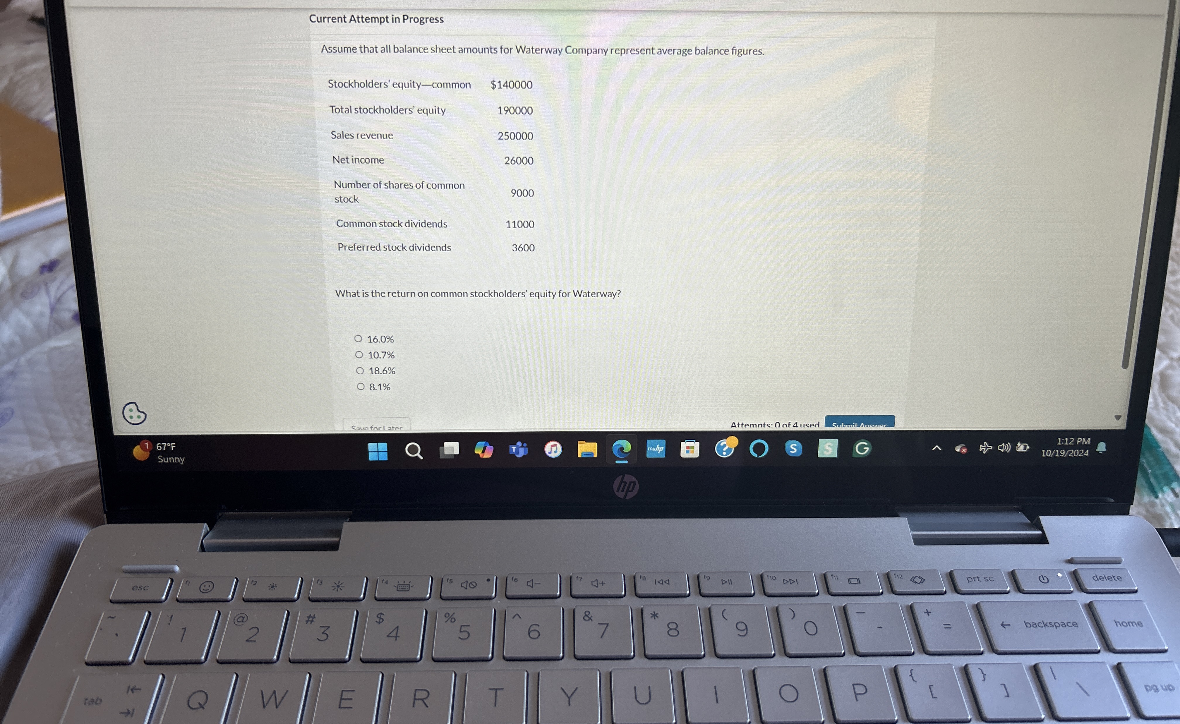 Current Attempt in Progress Assume that all