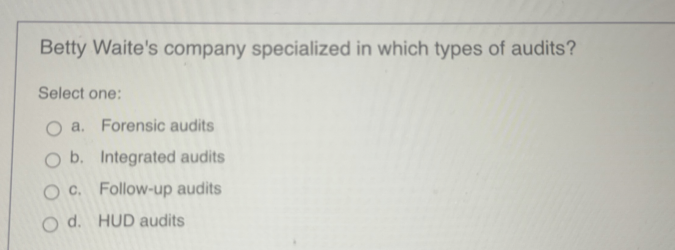 Betty Waite's company specialized in which types