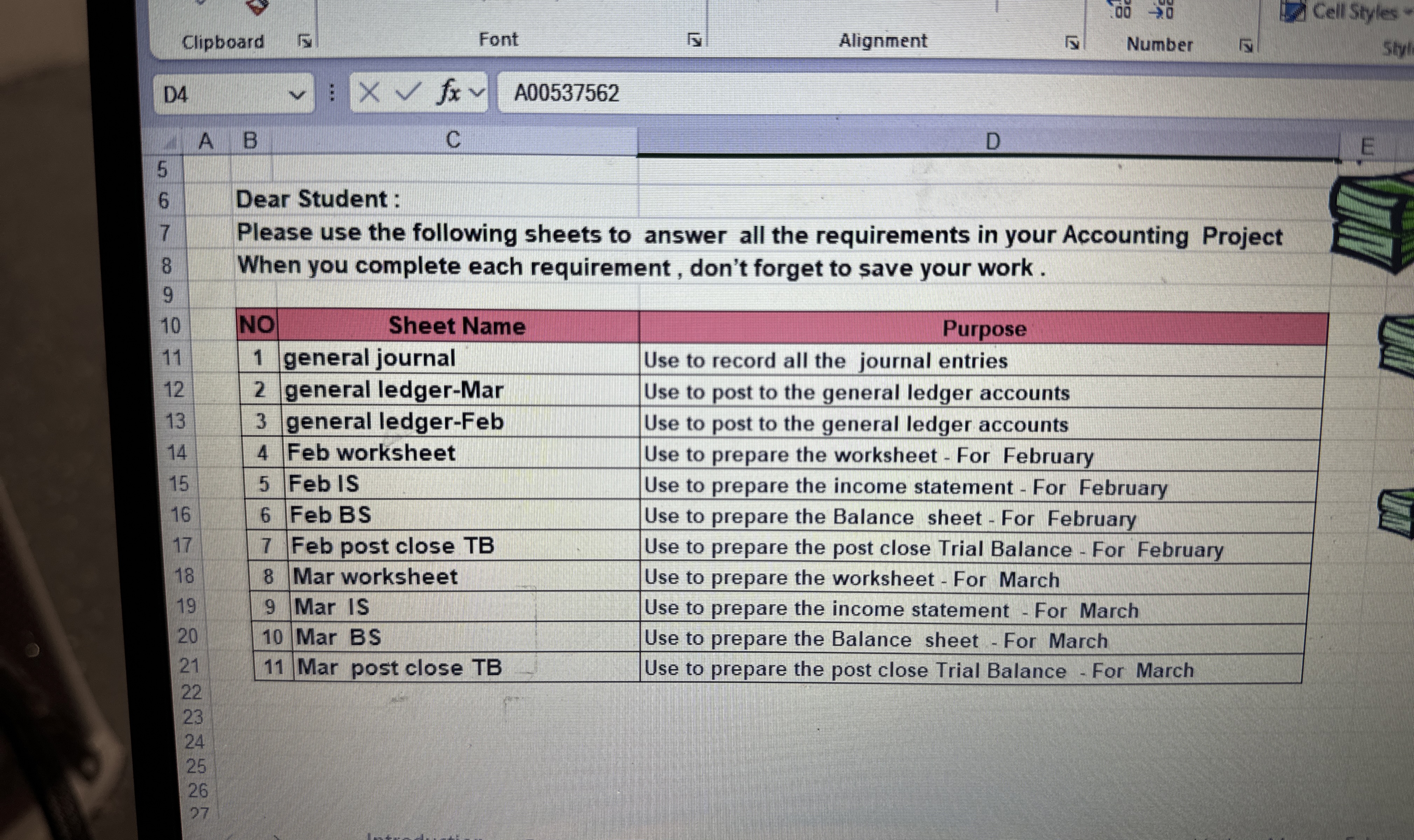 Financial Statement Preparation ProjectAttached