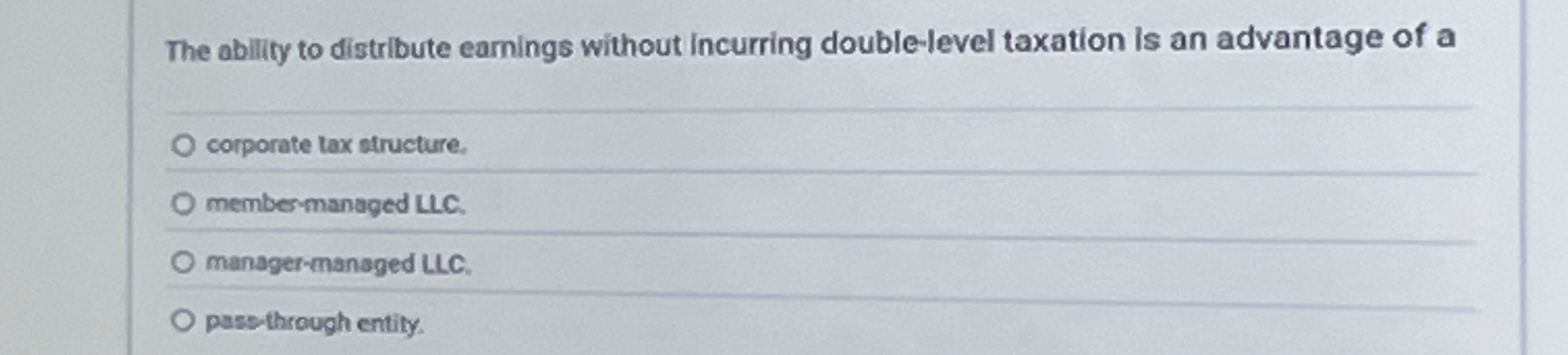 The ability to distribute eamings without