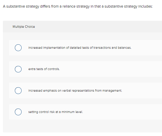 A substantive strategy differs from a rellance