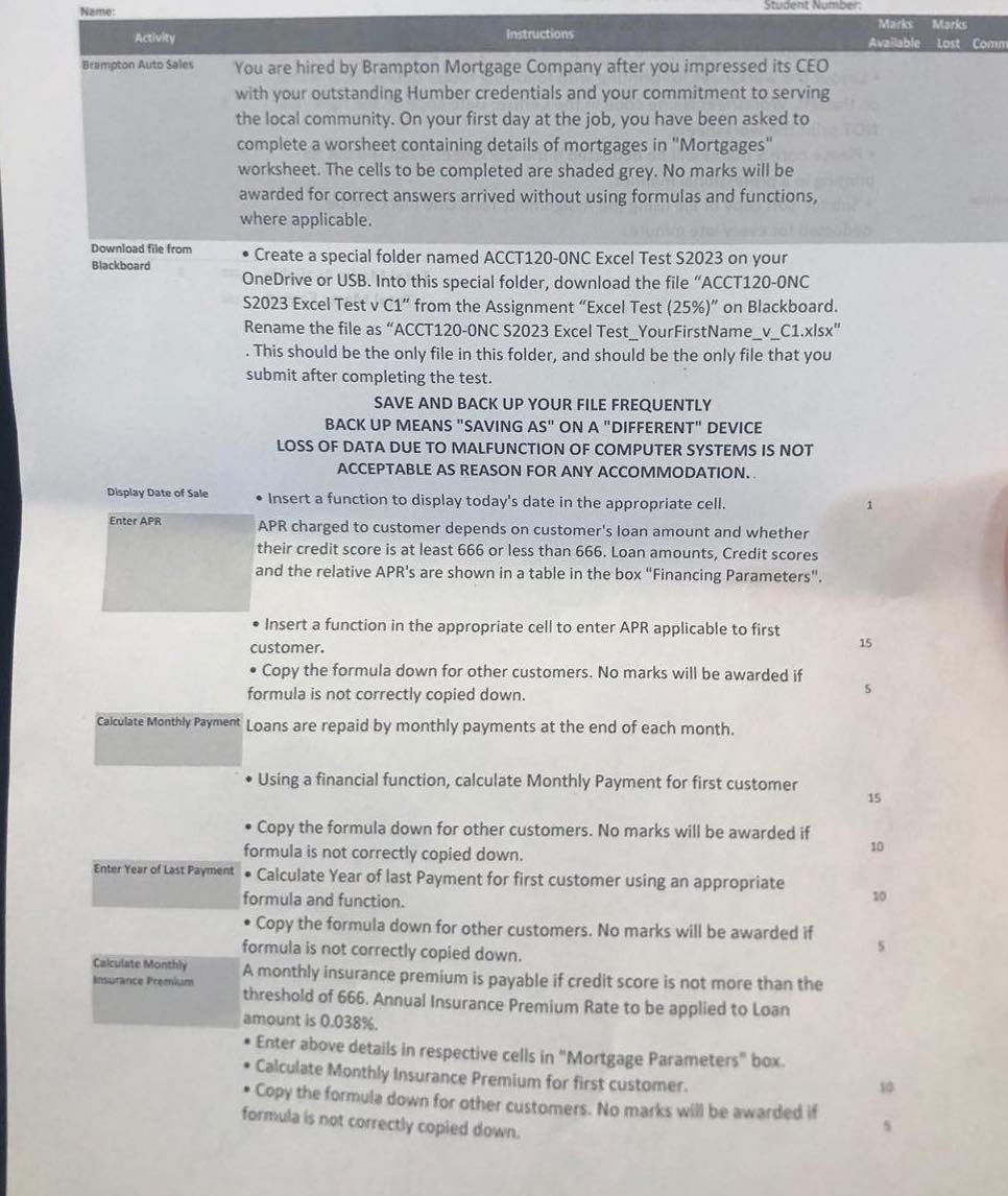 Prepare Financing Statistics . Using appropriate