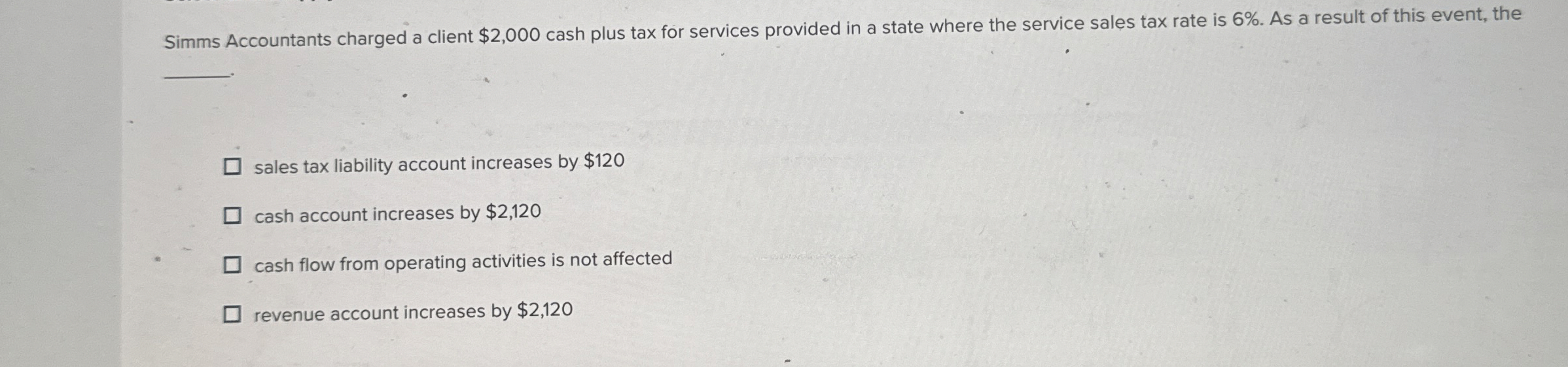 Simms Accountants charged a client $ 2 , 0 0 0