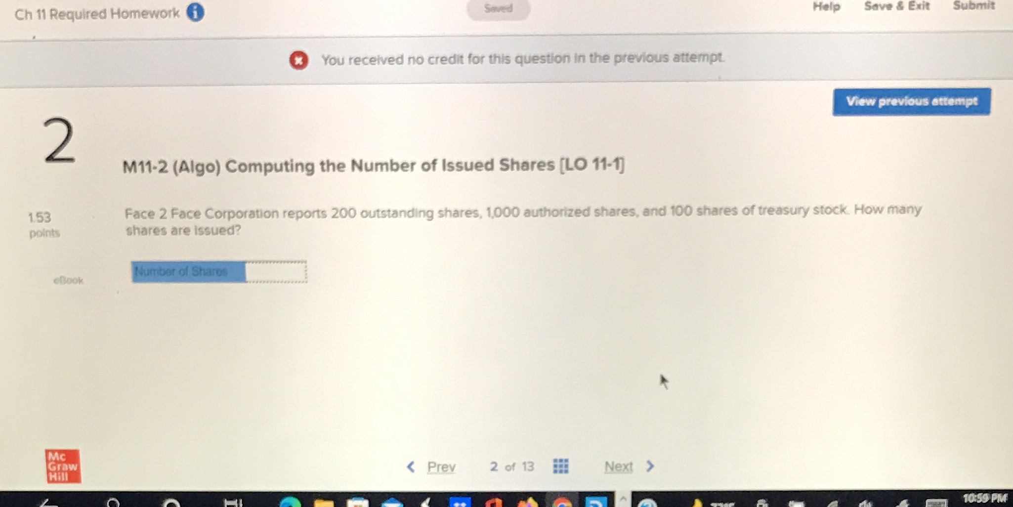 2 Ch 11 Required Homework Saved Help Save & Exit