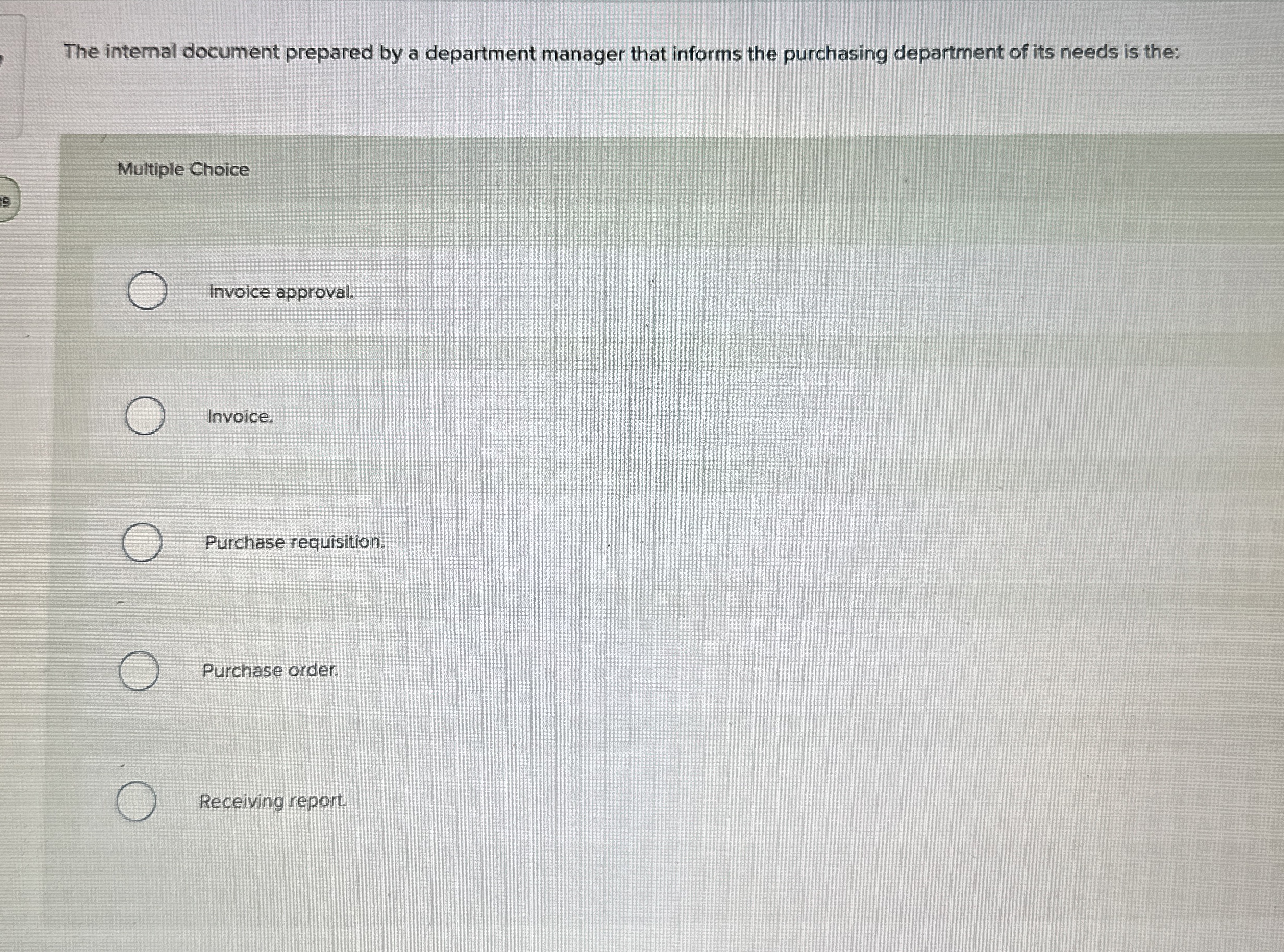The internal document prepared by a department