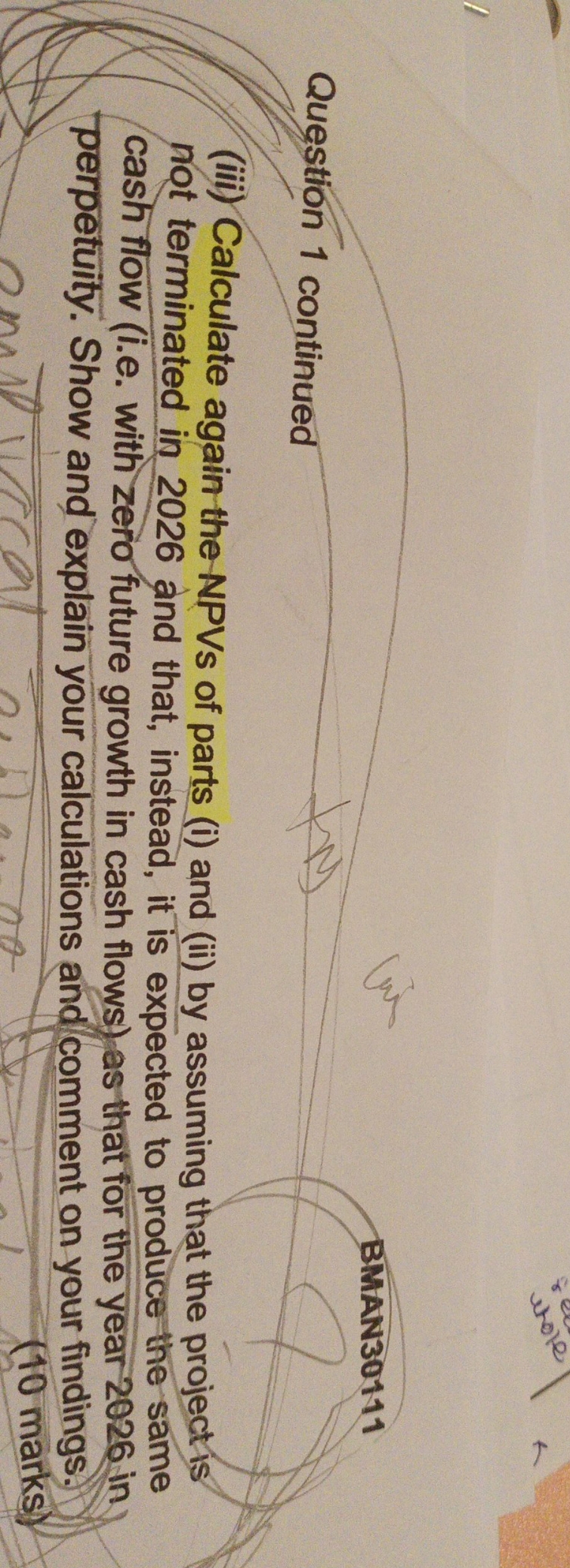 Do you have any idea on how to comment on NPV for