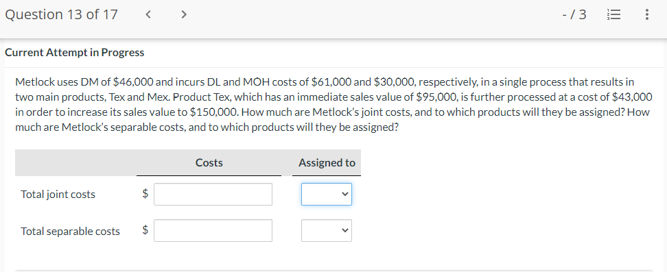 Question 13 of 'l? < > #3 E Current Attempt in