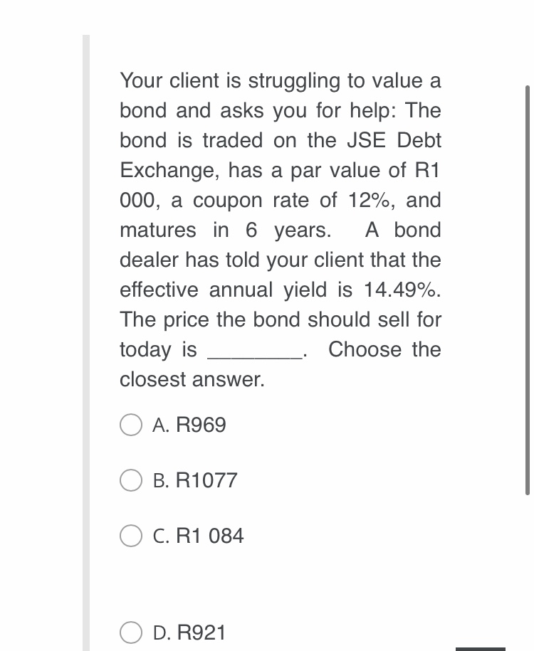 Please help with following MCQ: question 1 Your