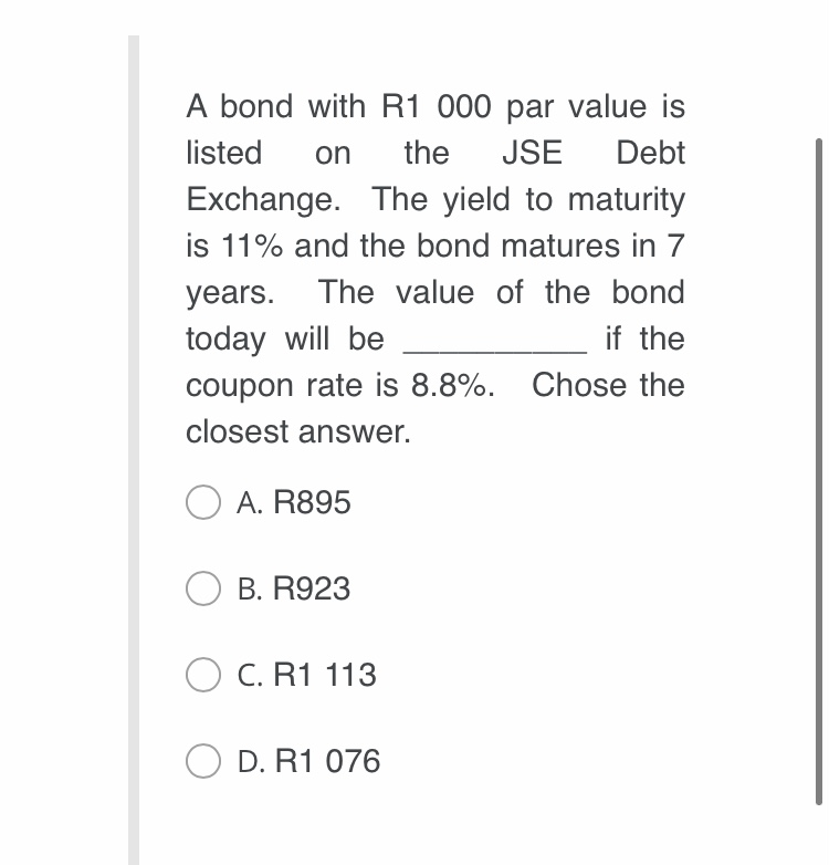Please help with following MCQ: question 1 Your