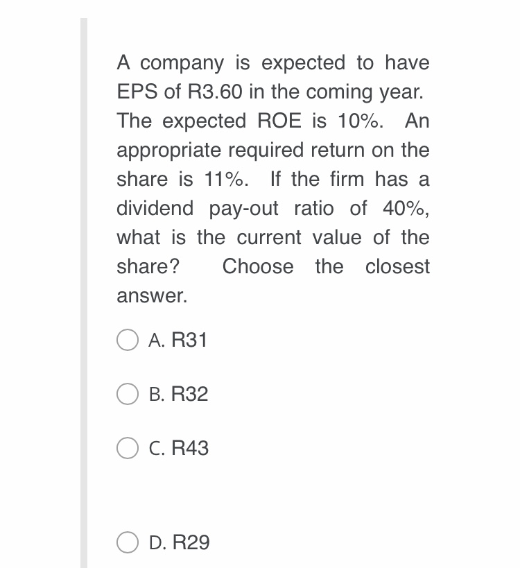 Please help with following MCQ: question 1 Your