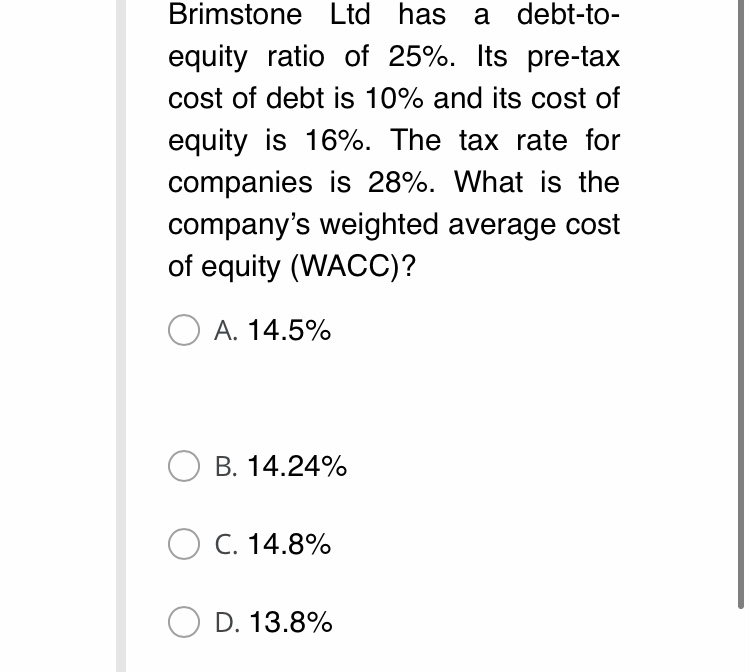 Please help with following MCQ question one