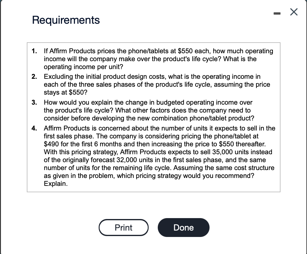 PLEASE SOLVE!!!! X Requirements 1. If Affirm