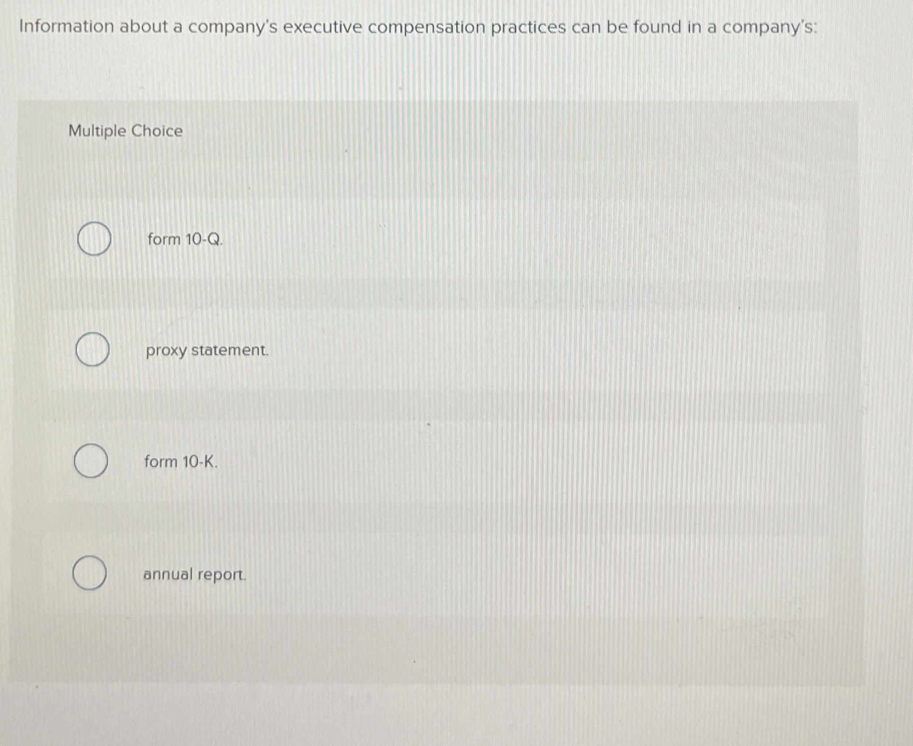 Information about a company's executive
