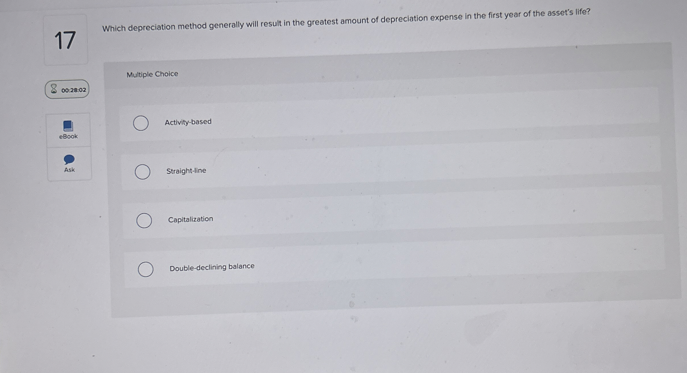 1 7 Which depreciation method generally will