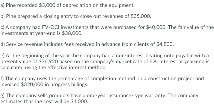 What are the journal entries? a) Pine recorded