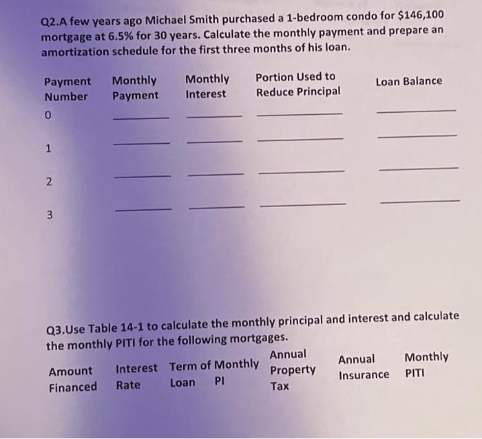 answer please Q2.A few years ago Michael Smith