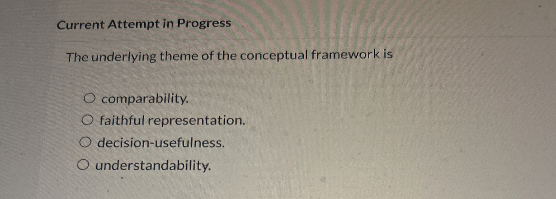 Current Attempt in Progress The underlying theme