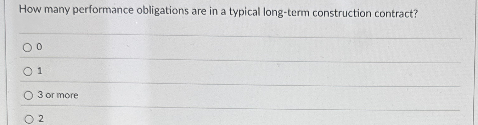 How many performance obligations are in a typical