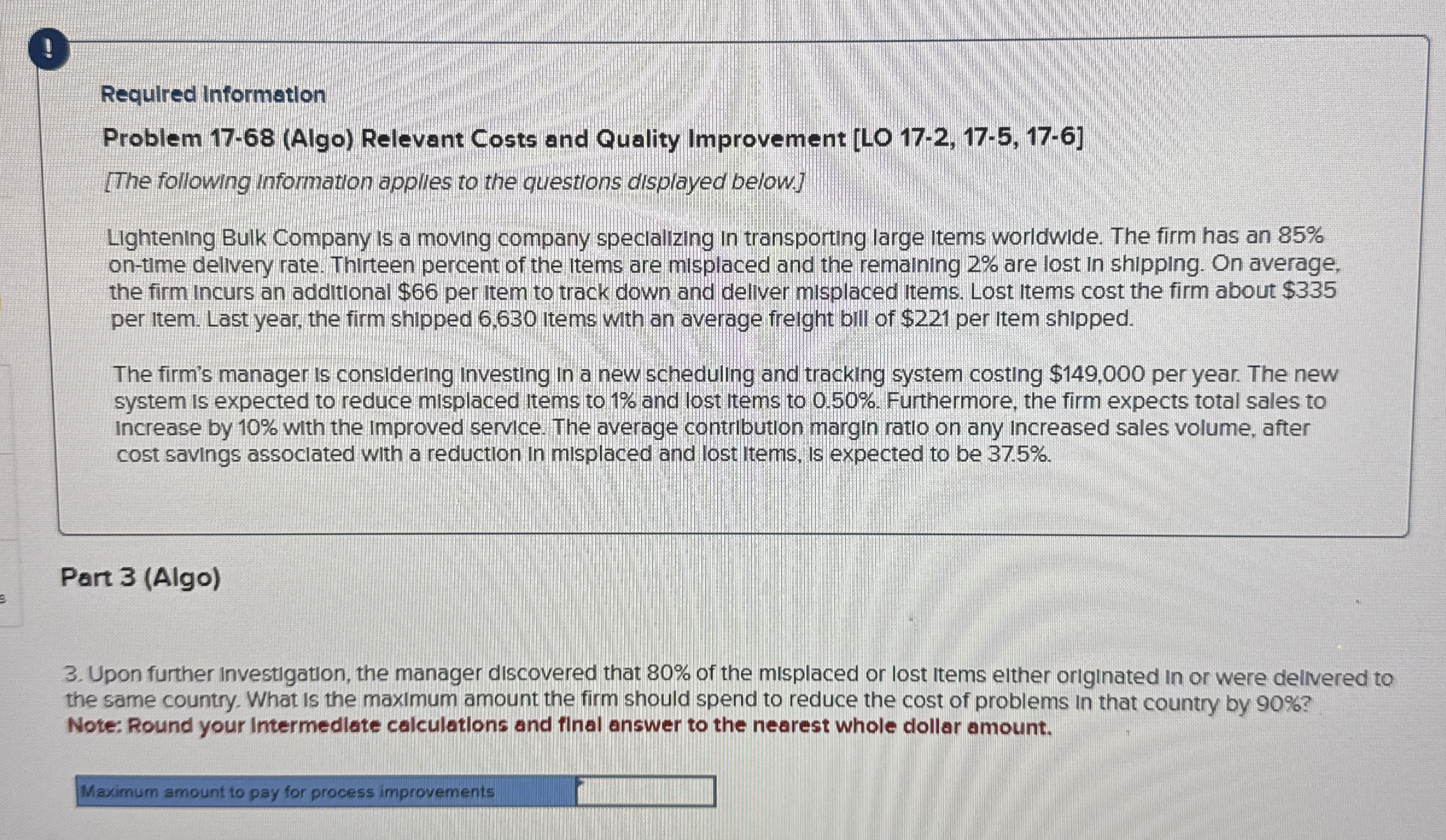 ! Required Information Problem 1 7 - 6 8 ( Algo )