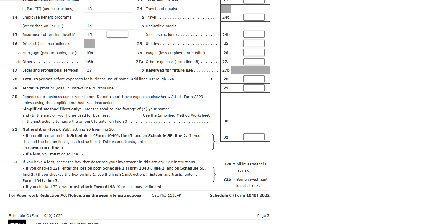 Problem 3-1 Schedule C (LO 3.1, 3.3, 3.5, 3.7)
