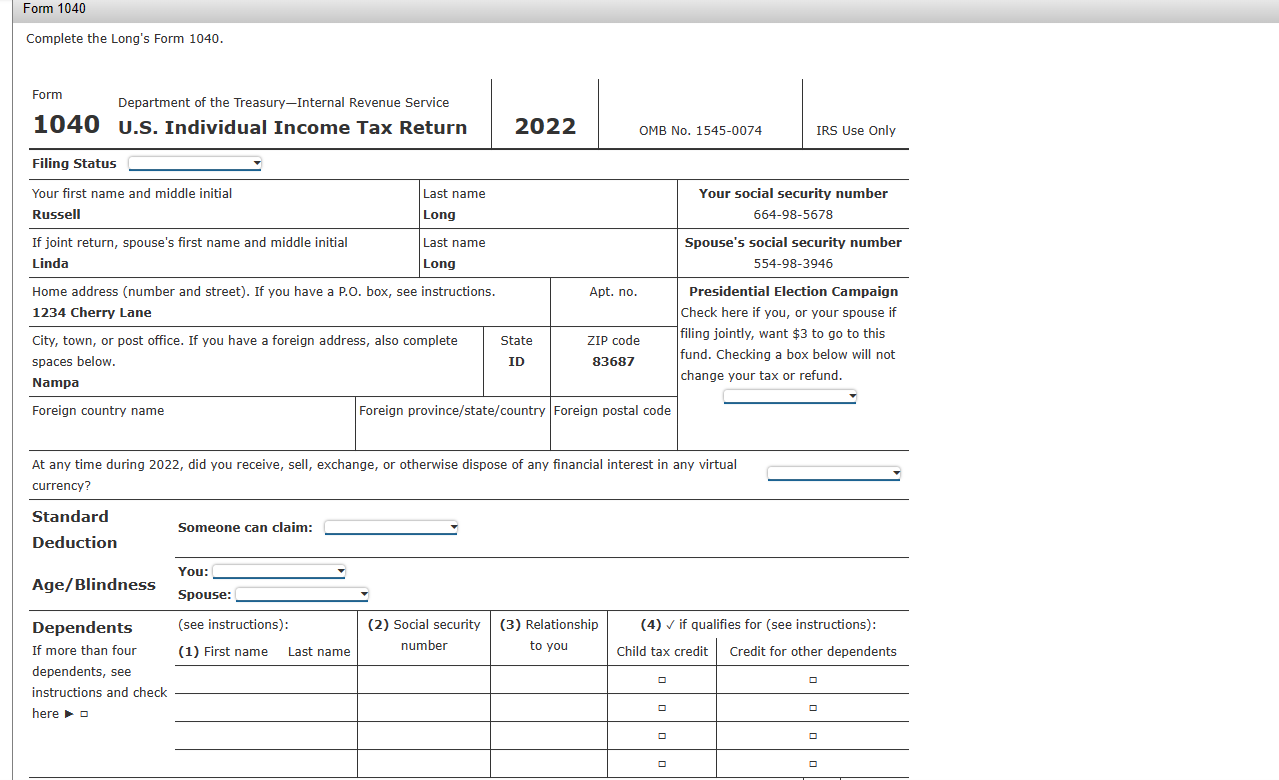 Problem 3-1 Schedule C (LO 3.1, 3.3, 3.5, 3.7)