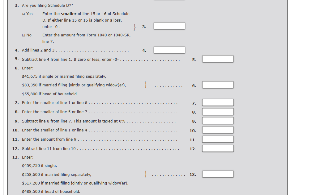 Problem 3-1 Schedule C (LO 3.1, 3.3, 3.5, 3.7)