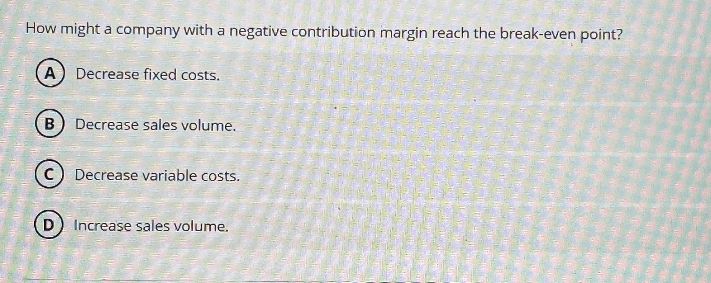 How might a company with a negative contribution