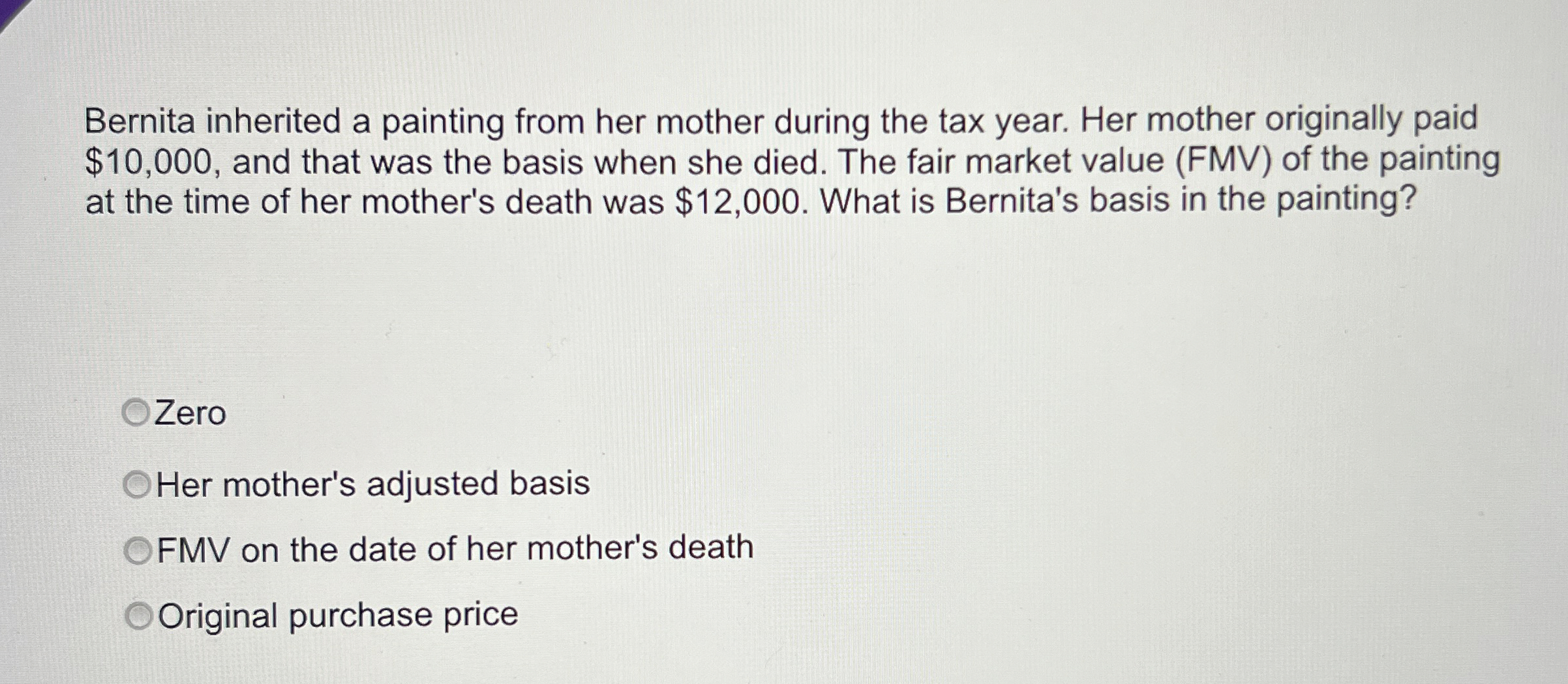 Bernita inherited a painting from her mother