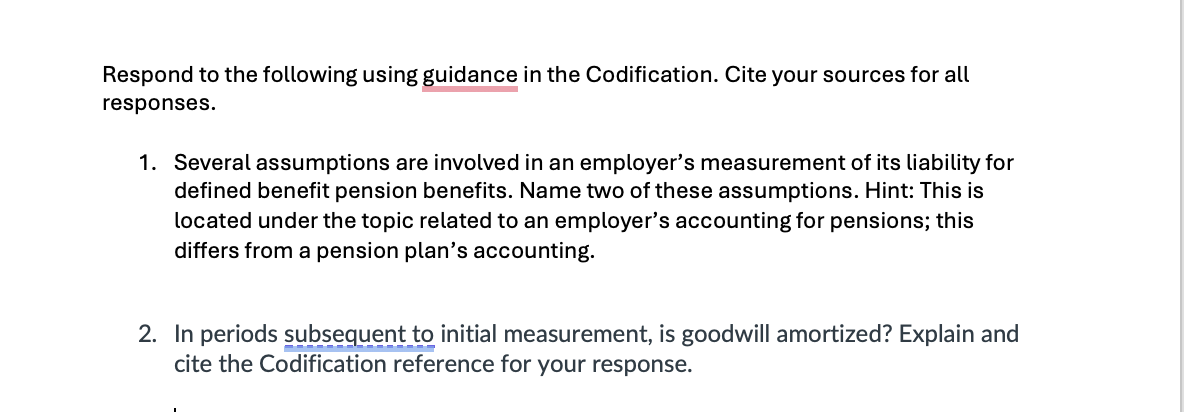 Respond to the following using guidance in the