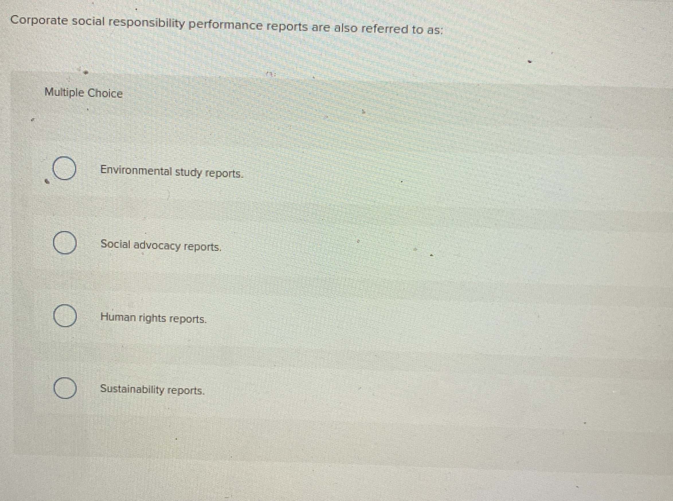 Corporate social responsibility performance