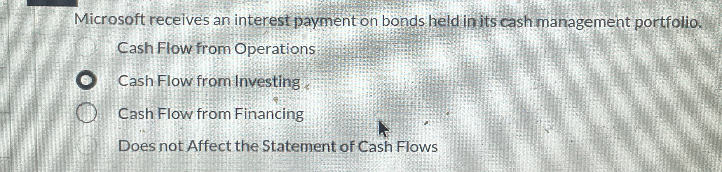 Microsoft receives an interest payment on bonds