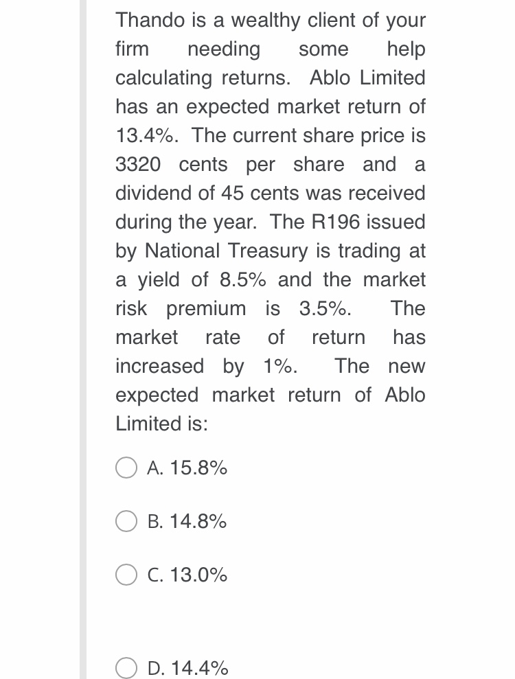 Please help with following mcq question one Your