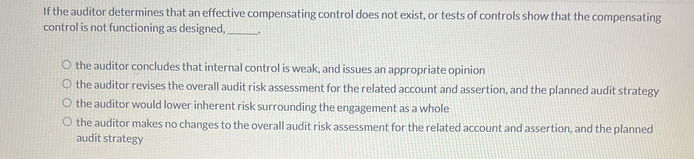 If the auditor determines that an effective