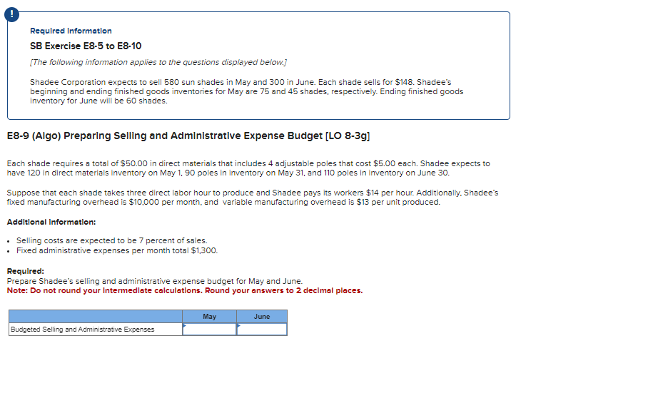 E 8 - 9 ( Algo ) Preparing Selling and