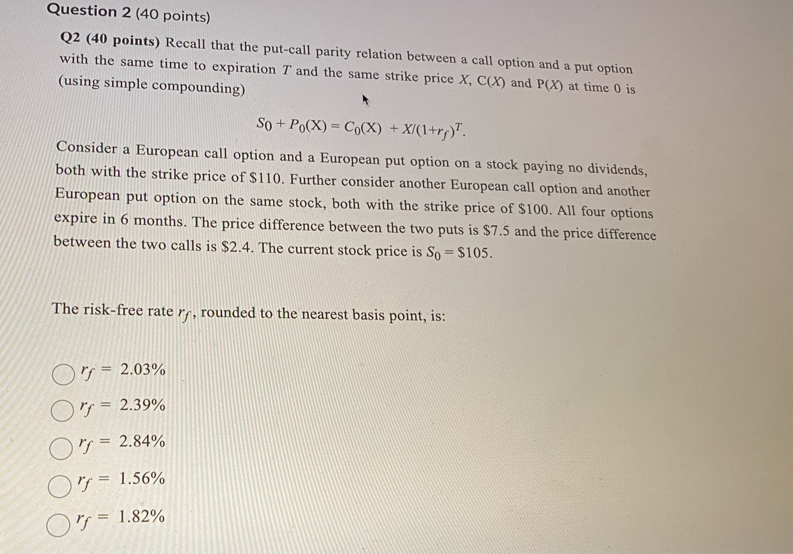 Question 2 (40 points) Q2 (40 points) Recall that