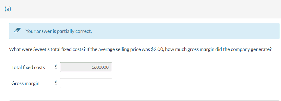 I Your answer is partially correct. What were