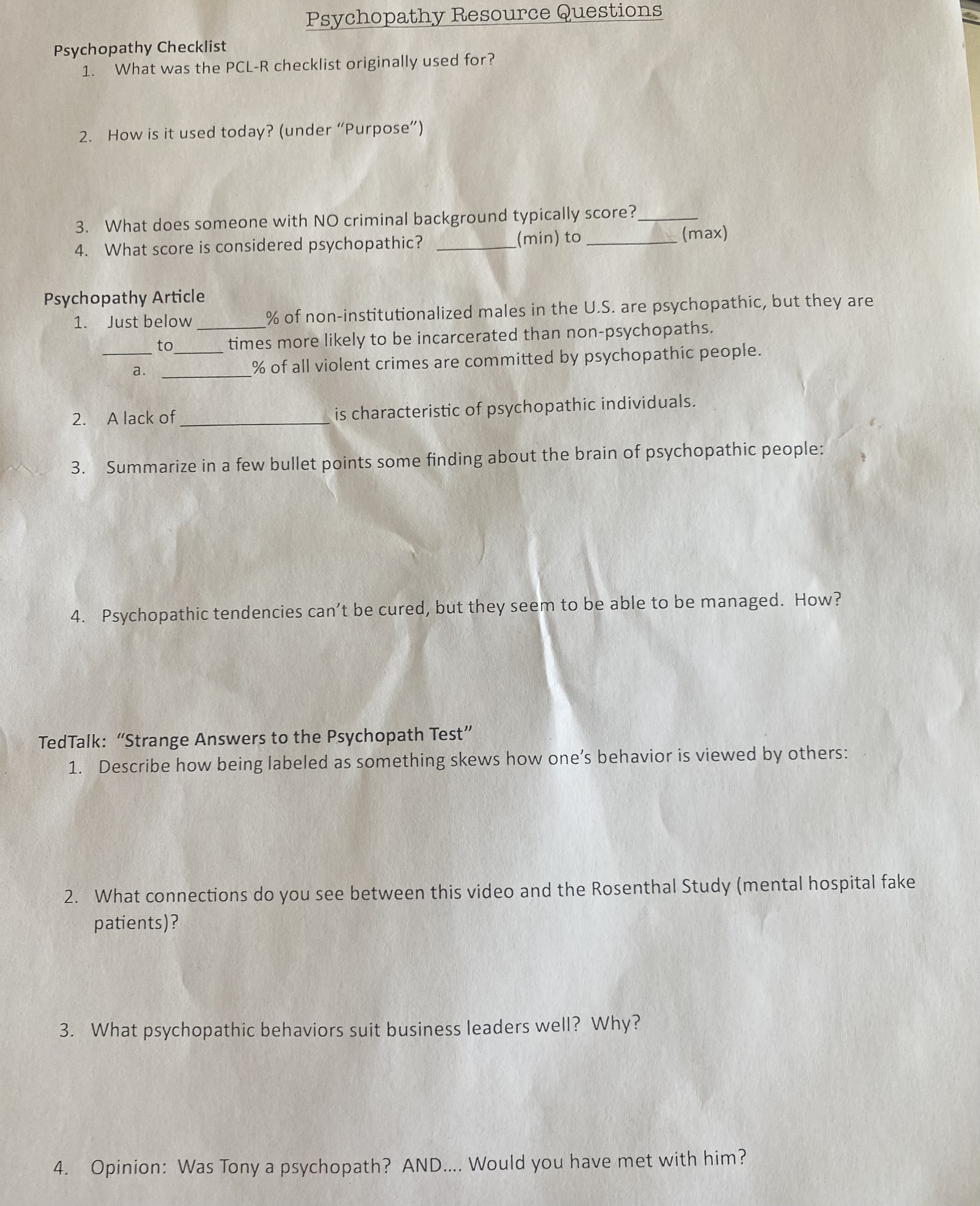 Help answering these question based off article