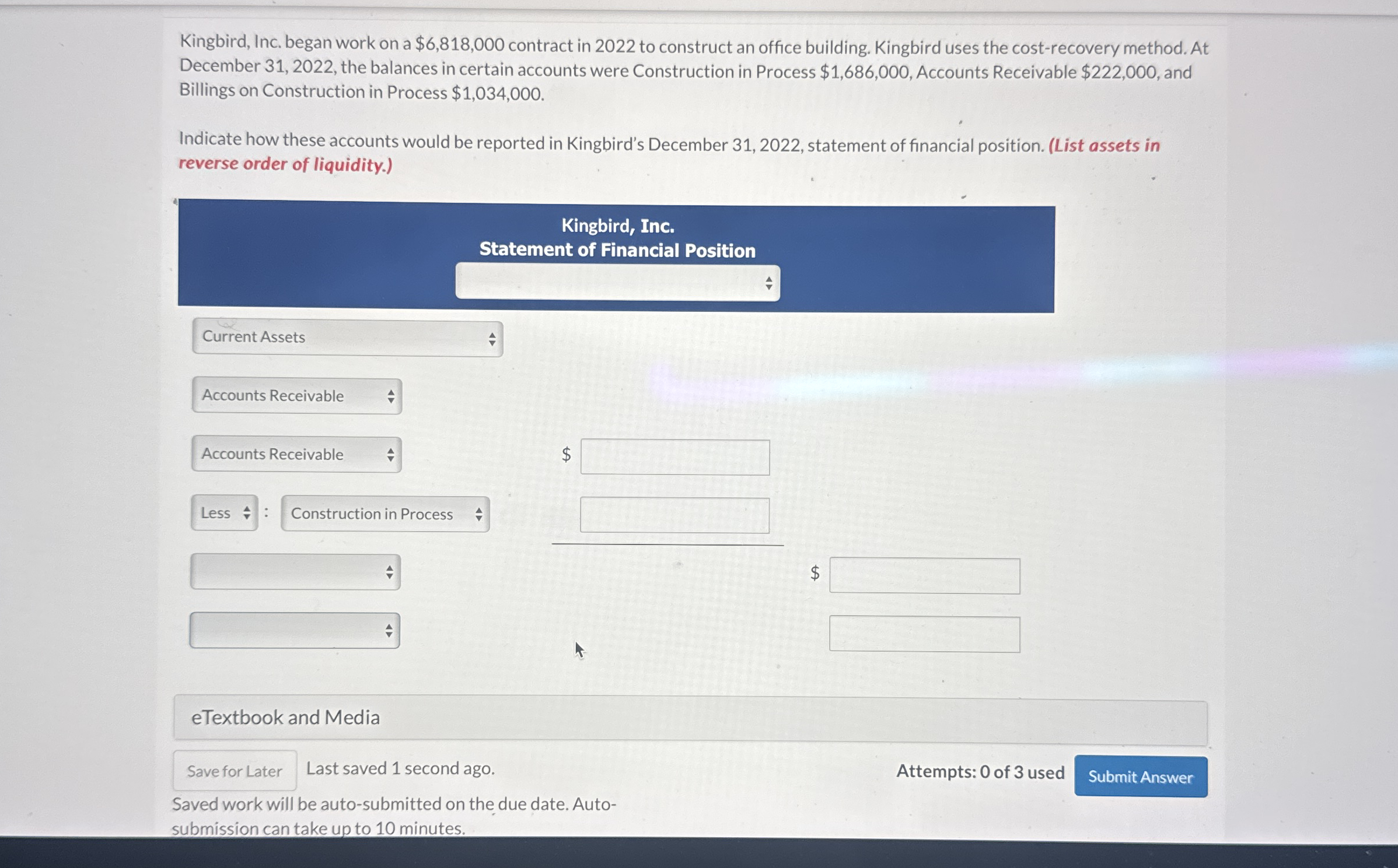 Kingbird, Inc. began work on a $ 6 , 8 1 8 , 0 0