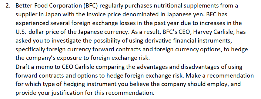 2. Better Food Corporation (BFC) regularly