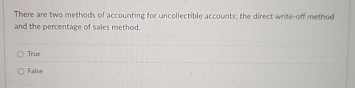 There are two methods of accounting for